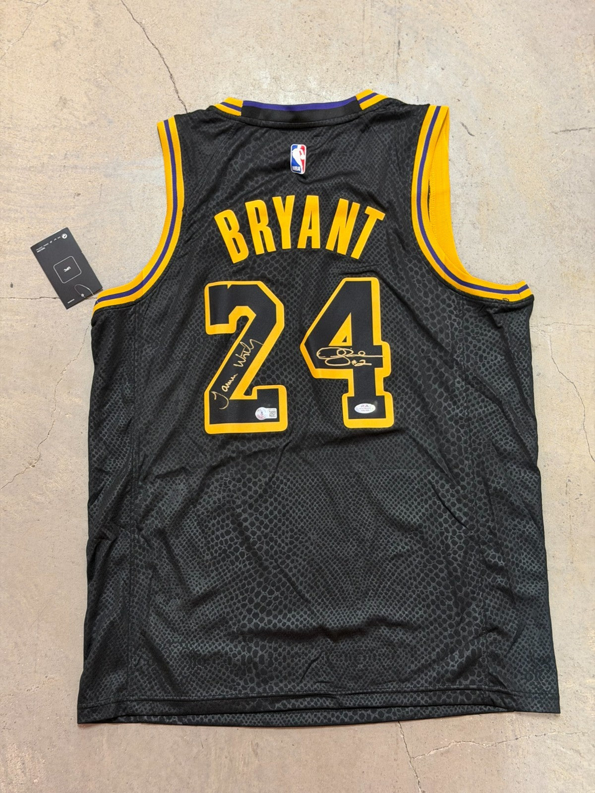 3 Kobe Bryant Lakers Jerseys Signed by Legends Magic Kareem Shaq West Baylor