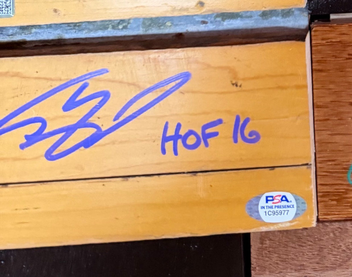 Shaquille O'Neal Signed & Inscribed Great Western Forum Floor Piece