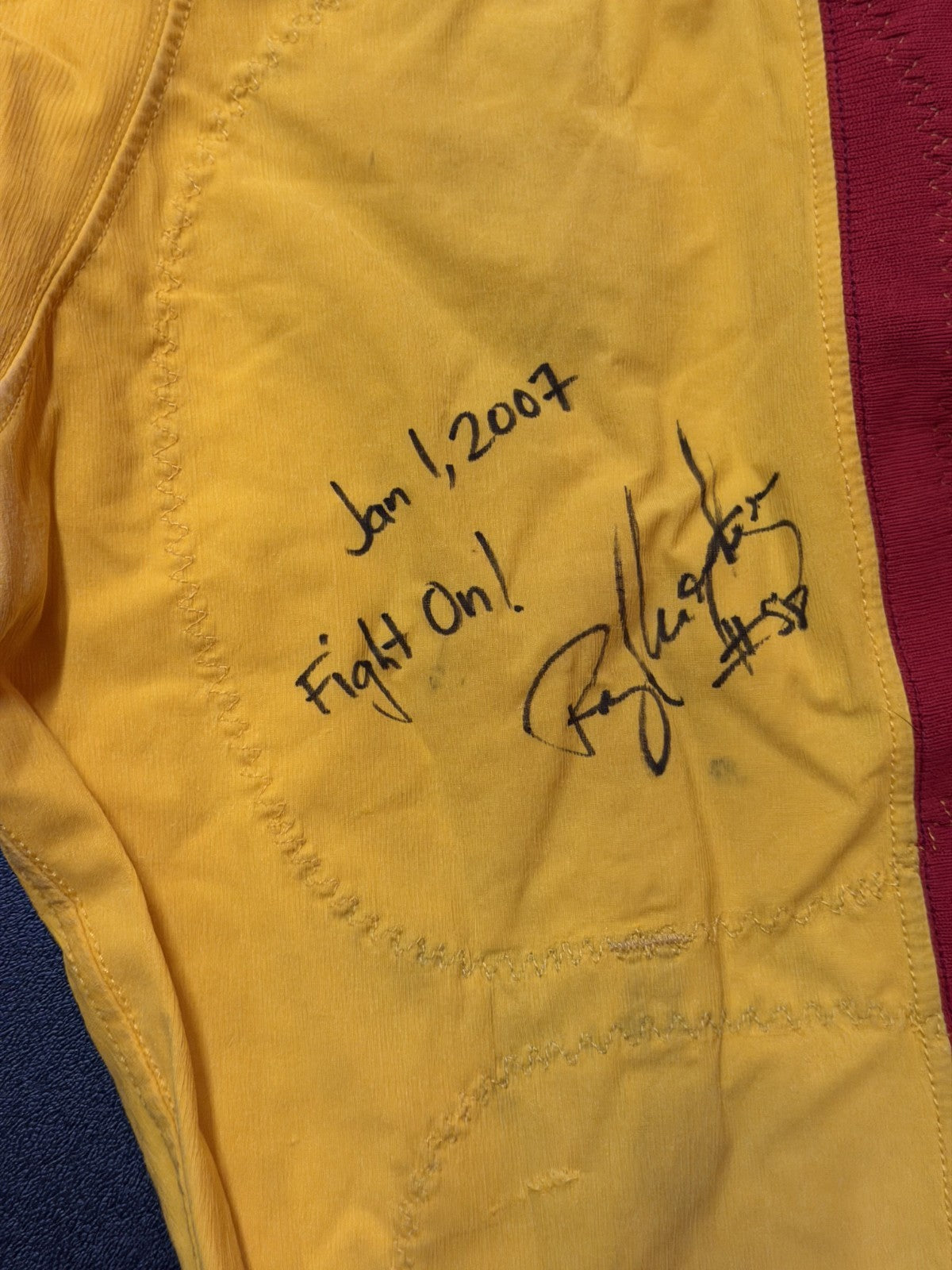 Rey Maualuga Signed & Inscribed Game Worn USC Trojans Rose Bowl Football Pants