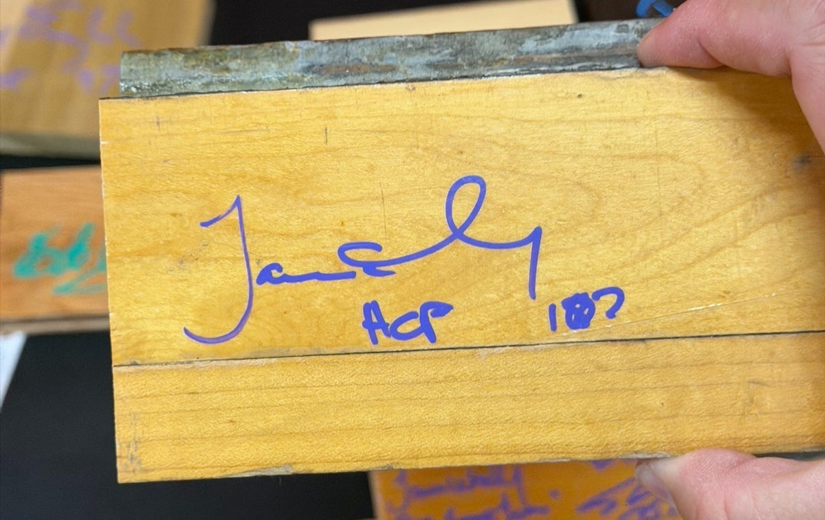 James Worthy Signed Inscribed Great Western Forum Game Used Floor Piece HOF 03