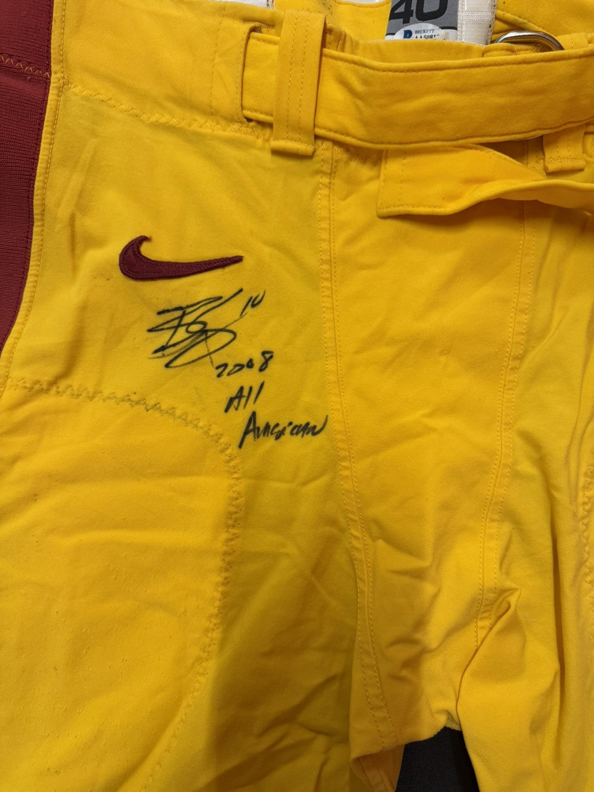 Brian Cushing Signed & Inscribed Game Worn USC Trojans Football Pants - Beckett