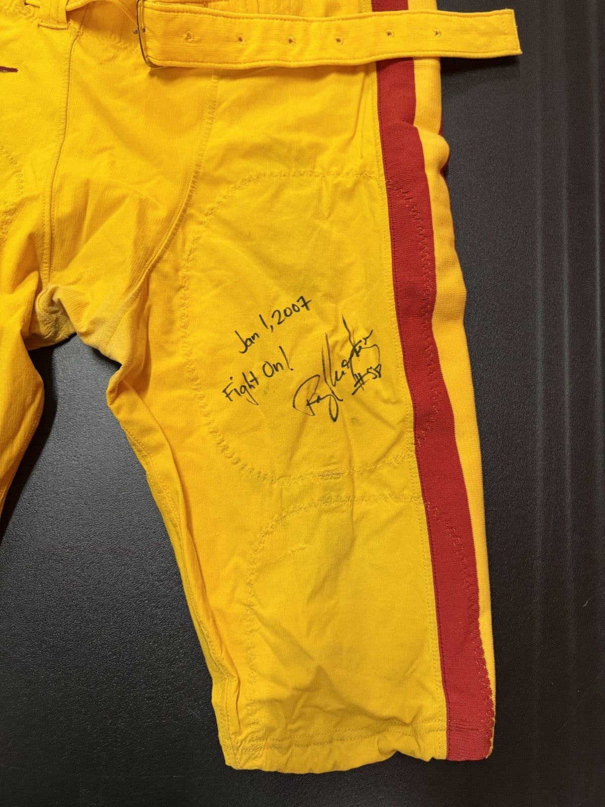 Rey Maualuga Signed & Inscribed Game Worn USC Trojans Rose Bowl Football Pants