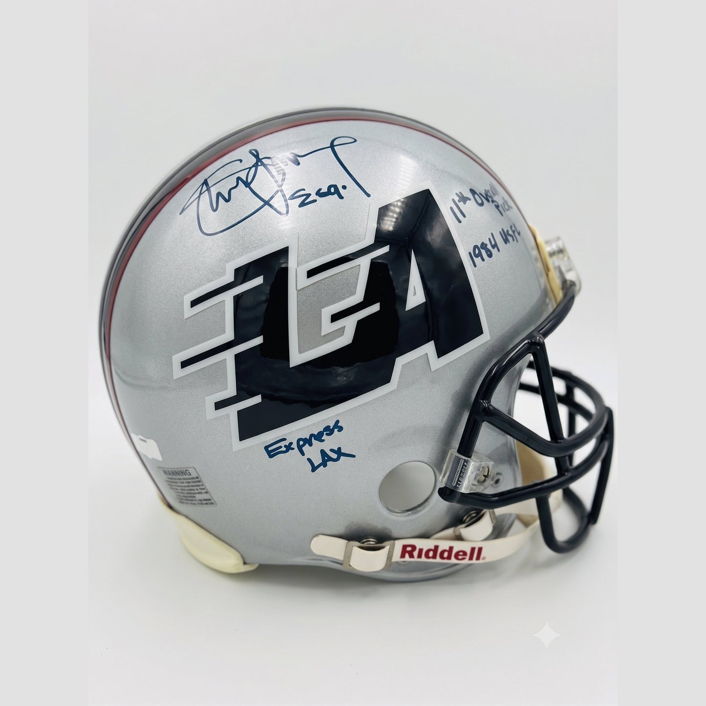 Signed and Inscribed Steve Young USFL LA Express Authentic Helmet with 4 Inscriptions