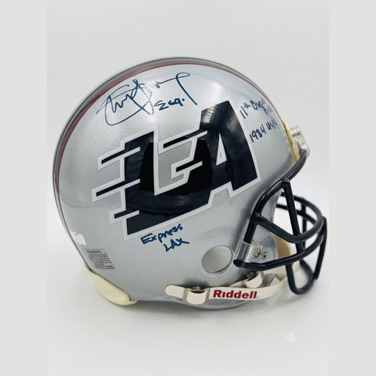 Signed and Inscribed Steve Young USFL LA Express Authentic Helmet with 4 Inscriptions