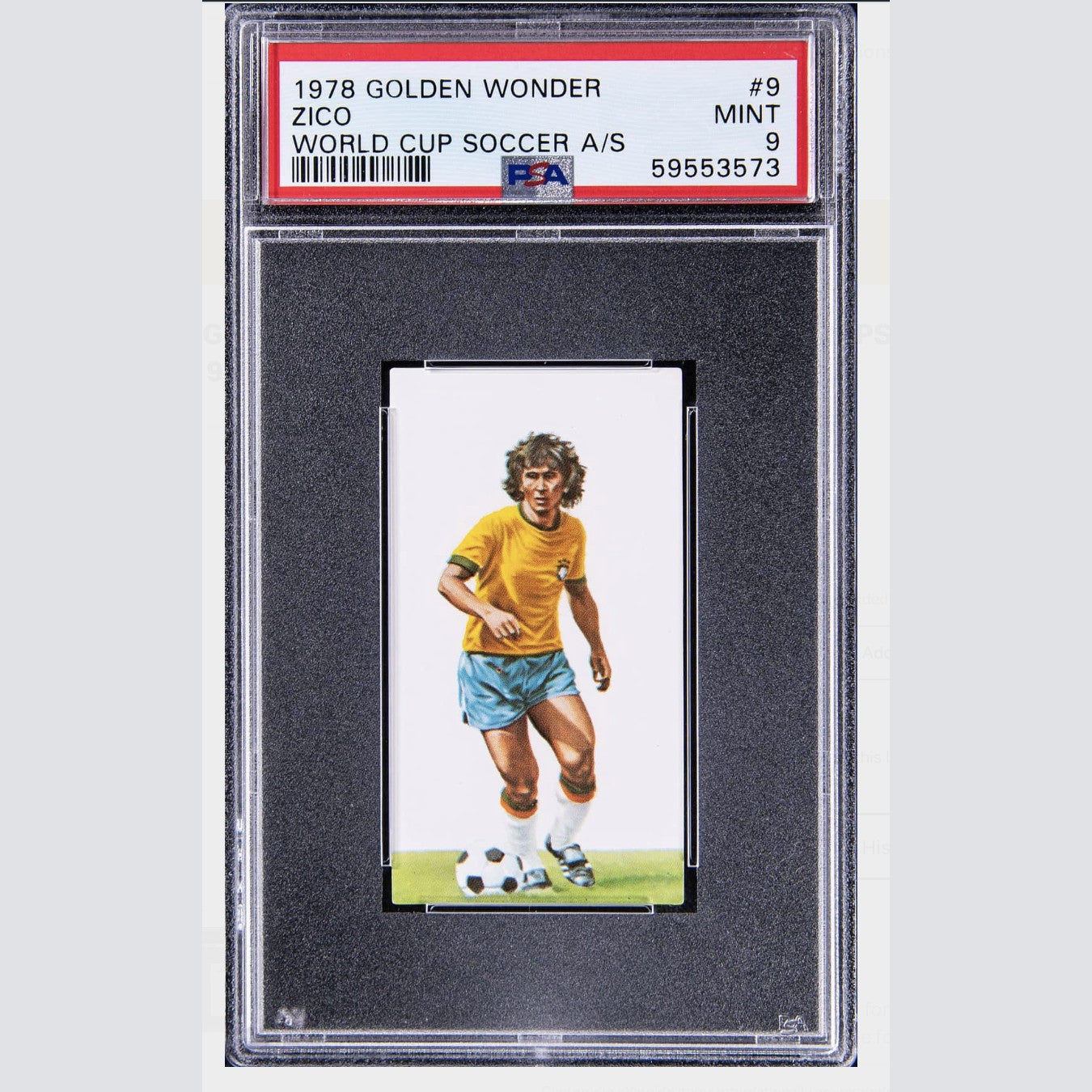 1978 Golden Wonder World Cup Soccer All Stars #9 Zico PSA 9